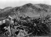 Haszard Family Home - After the eruption Haszard Family Home - After the eruption